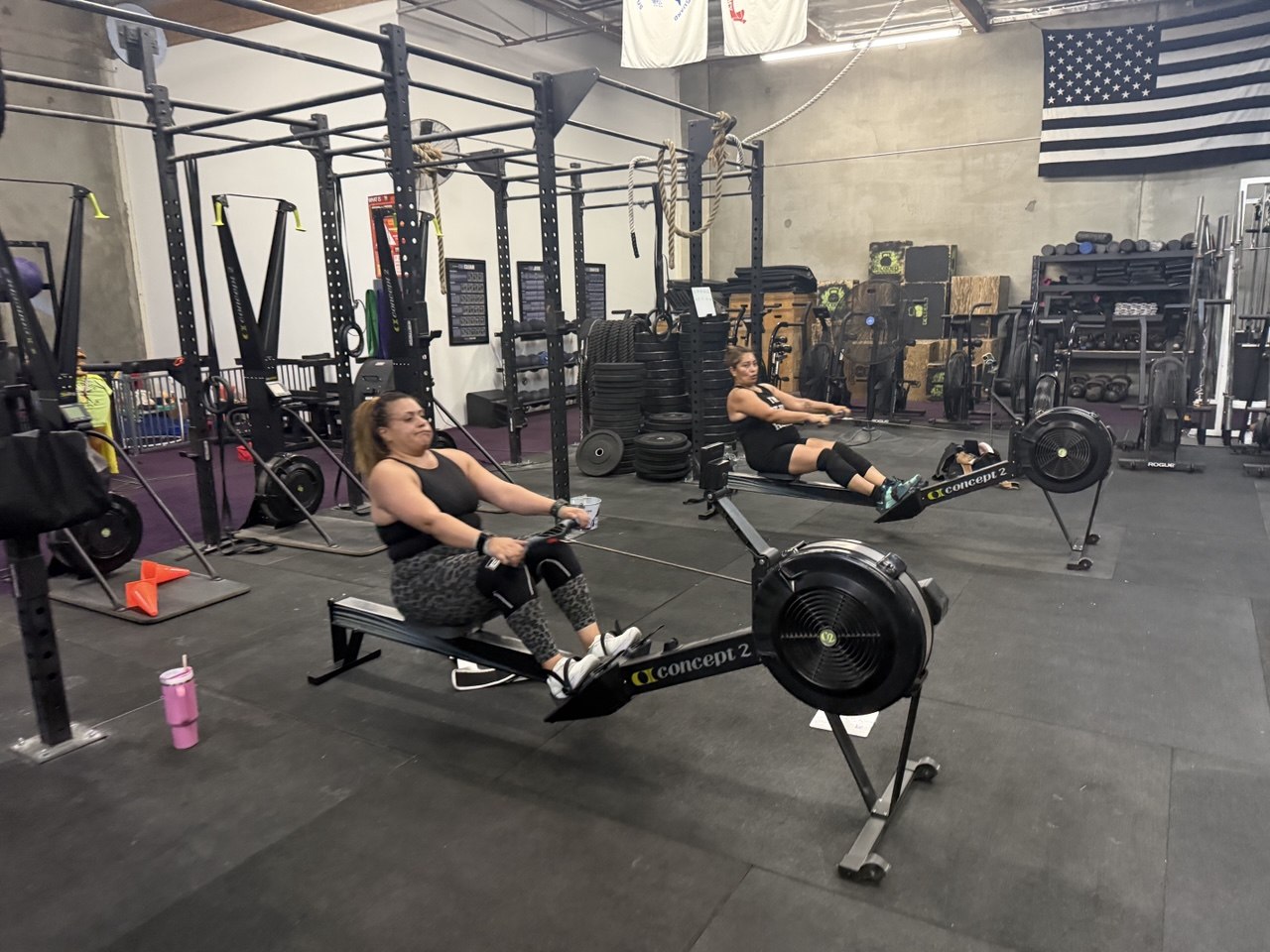 Members side by side on the rowers