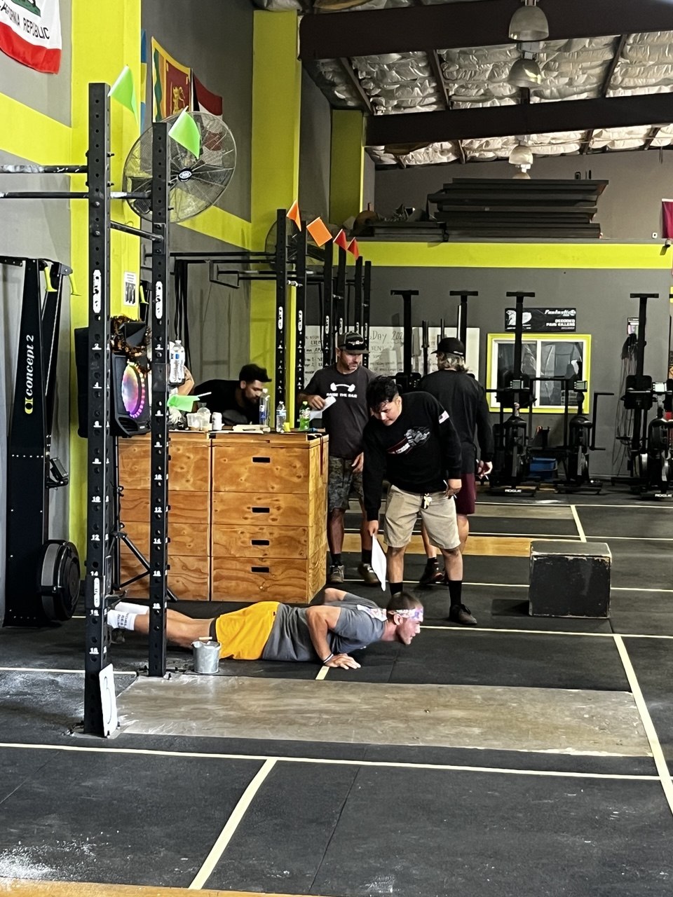 Doomsday 2023 push-ups with coach watching