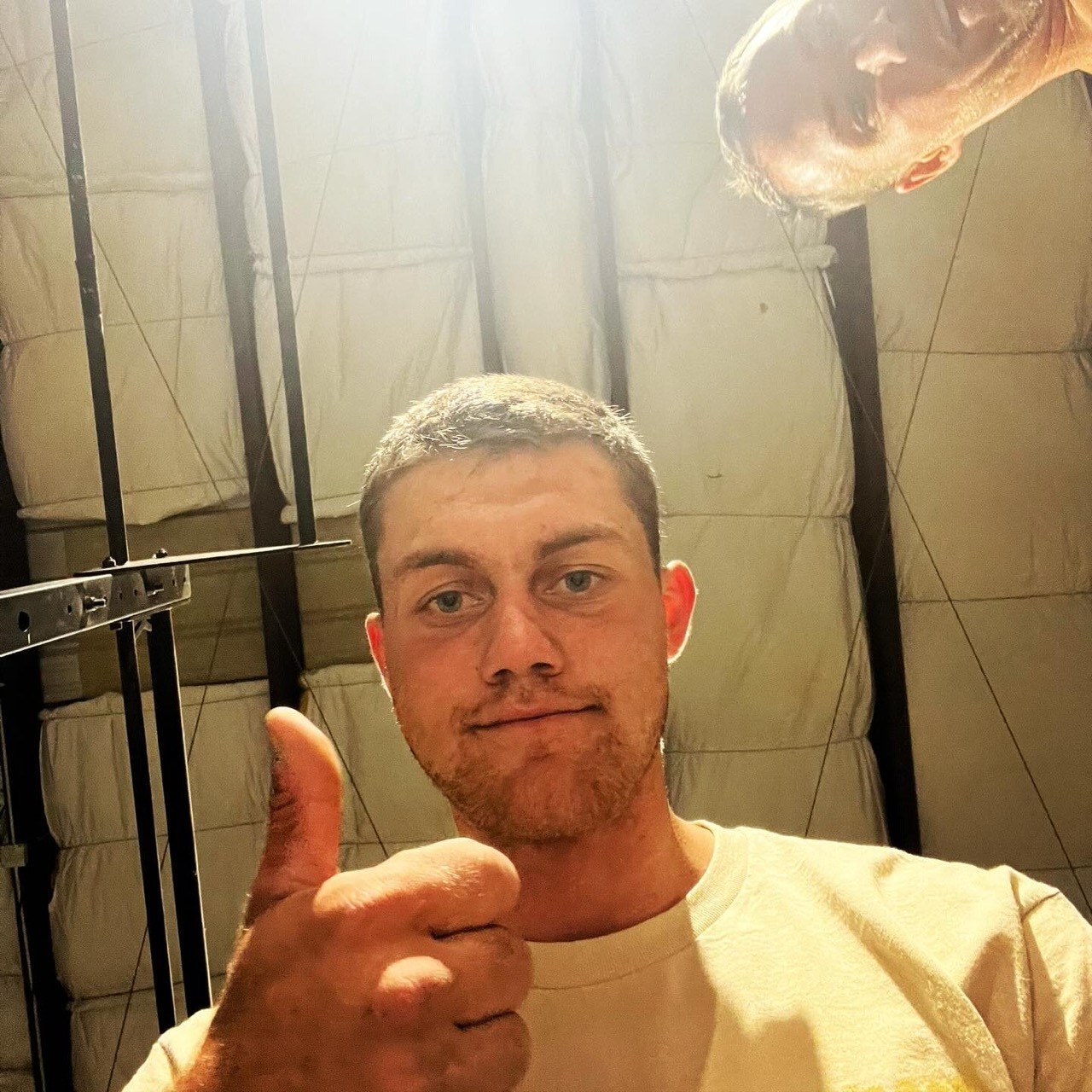 Winter Pajama Party thumbs-up selfie