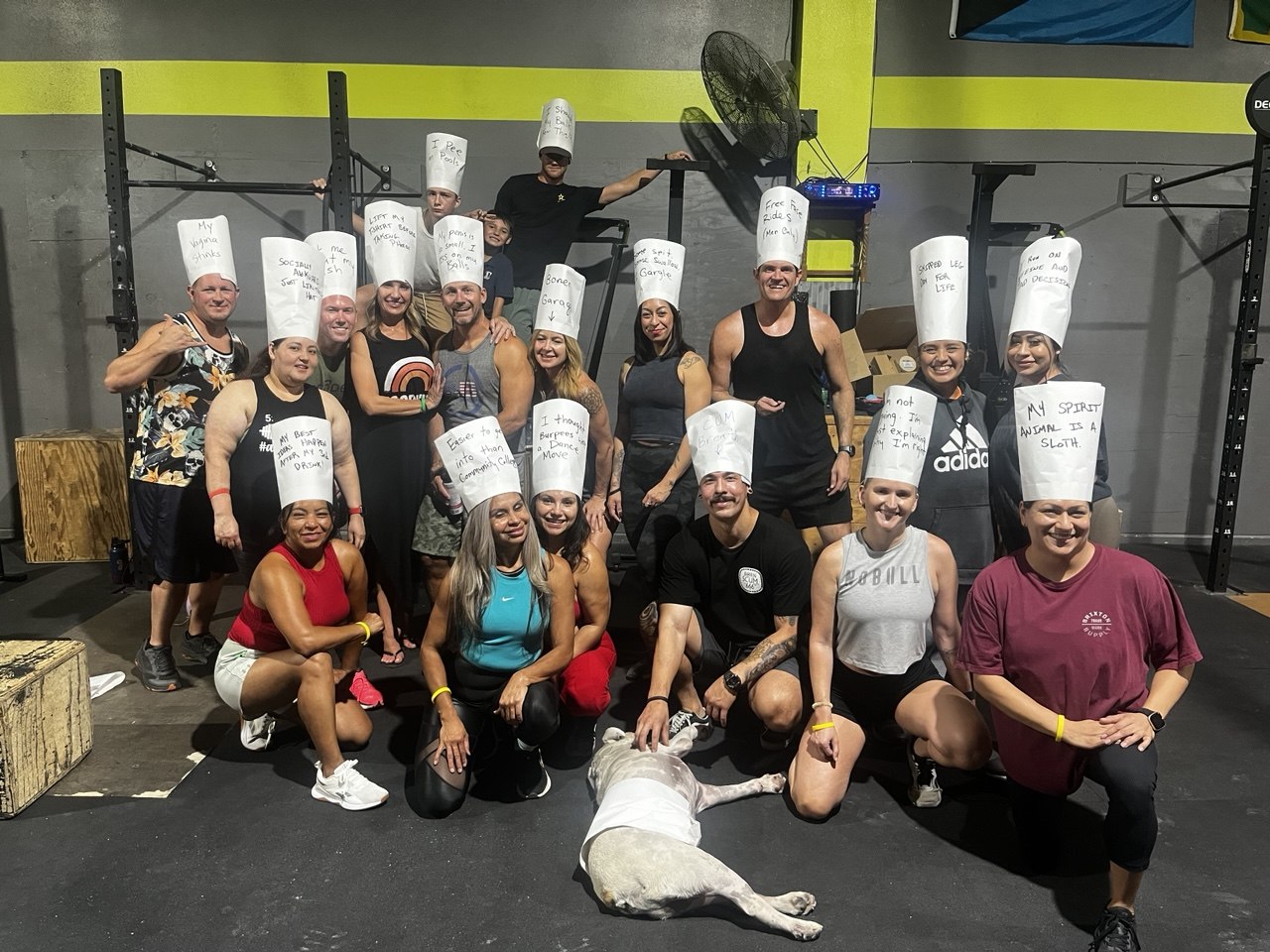 First Friday chef-hat night group photo