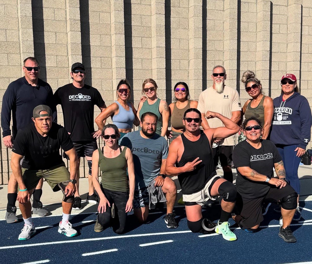First Friday outdoor group photo on the turf