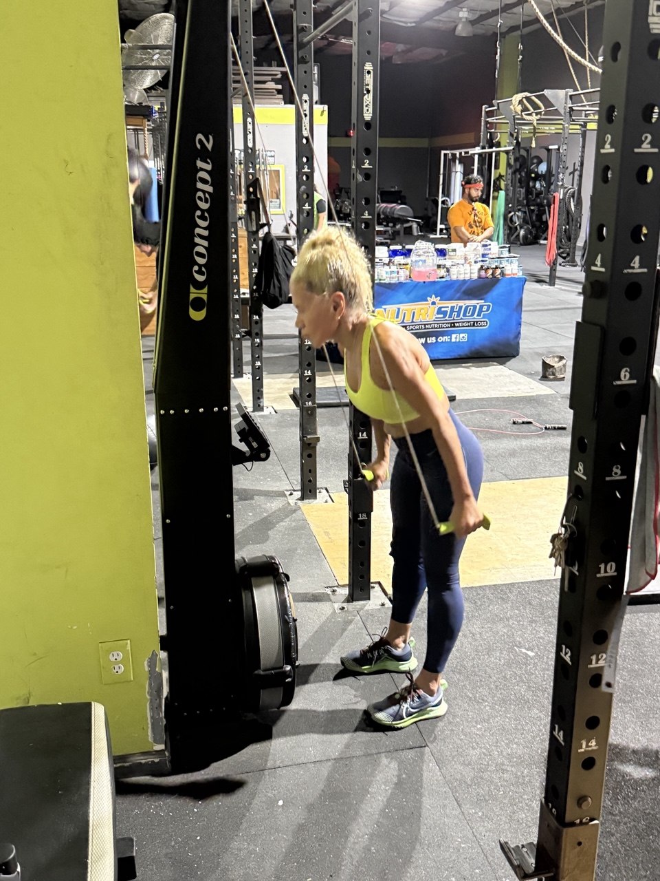 First Friday member on the cable machine