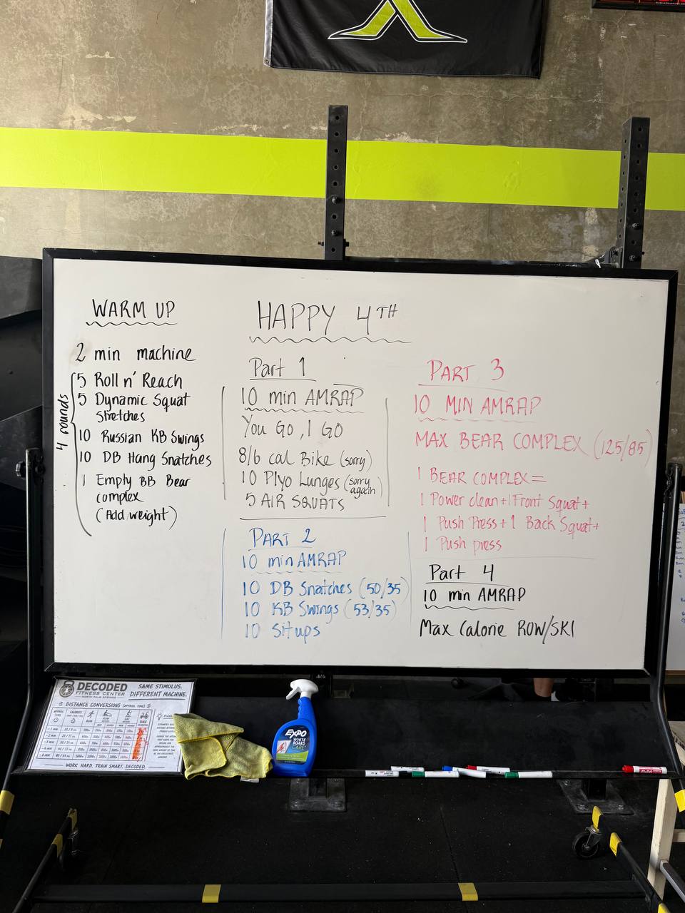 Fourth of July 2026 whiteboard workout