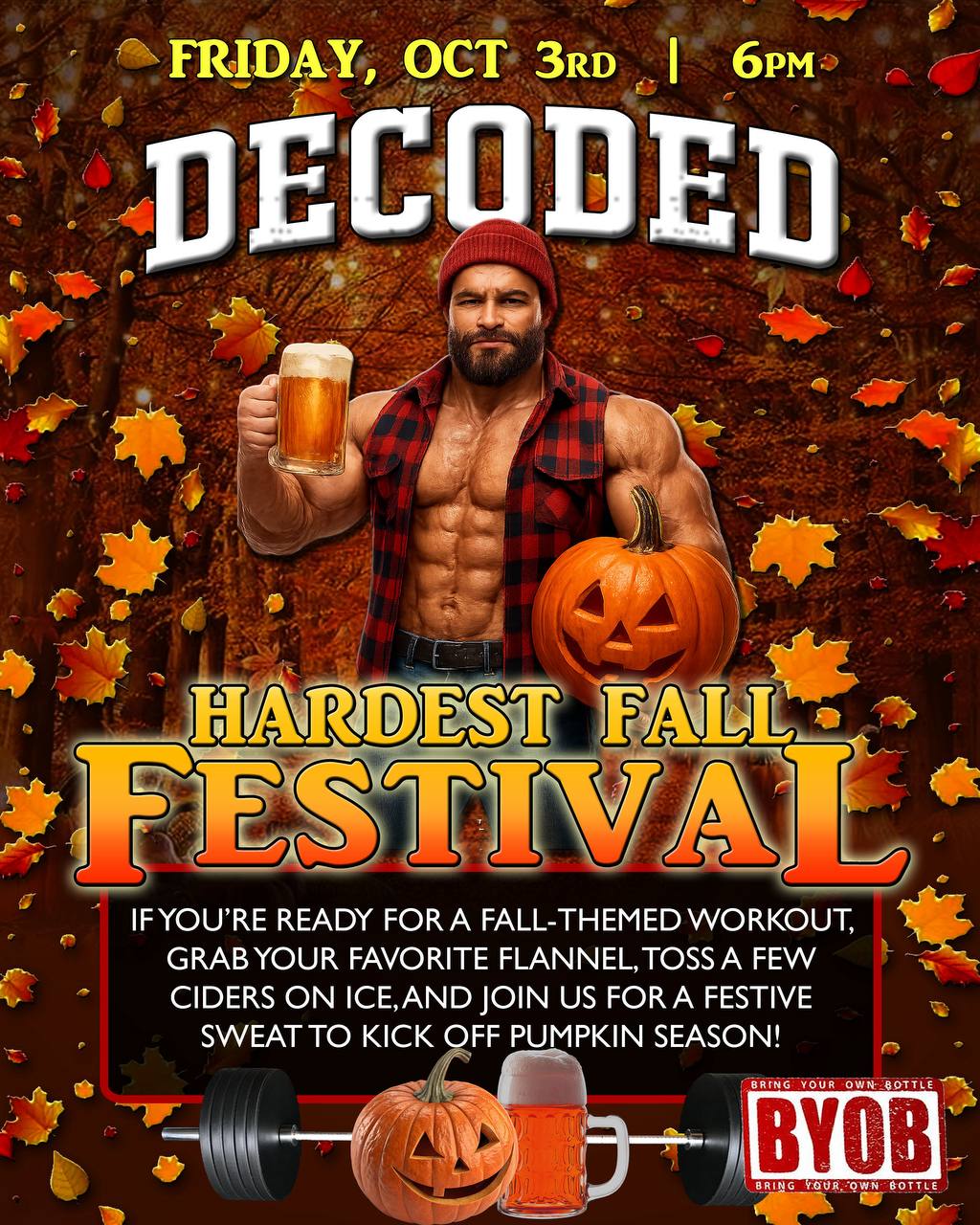 Decoded Hardest Fall Festival First Friday flyer — October 3rd